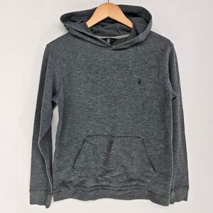 Volcom Hoodie Kids XL 14Y Green Waffle Knit Pullover Sweatshirt Sk8 skate Boys